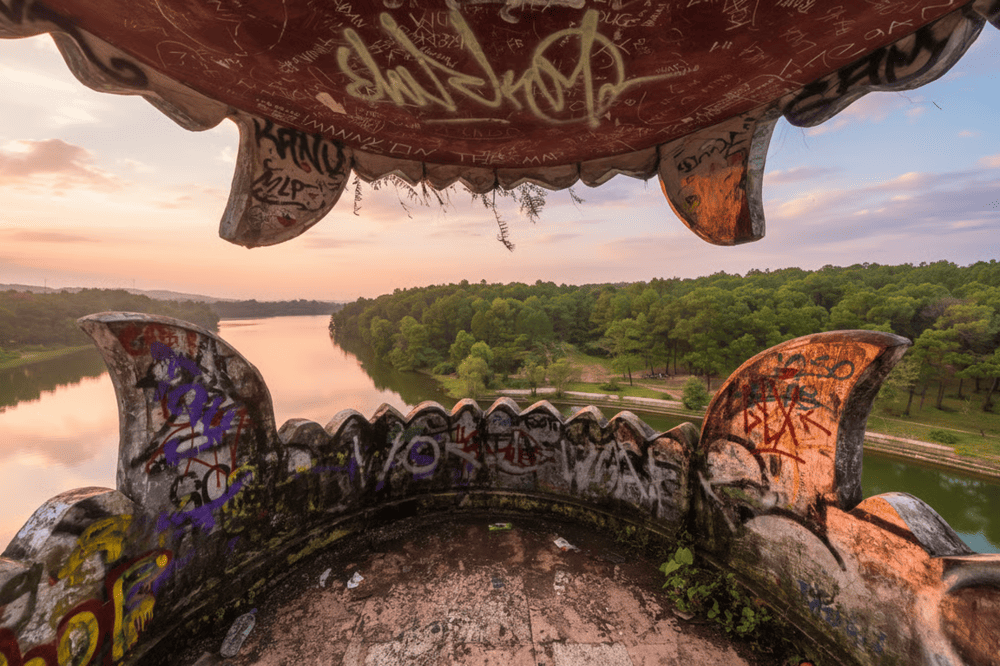 You’re rewarded with a magnificent view of Thuy Tien Lake from the top of the dragon’s head